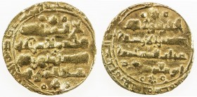 GHAZNAVID: Mas'ud III, 1099-1115, AV dinar (2.69g), Ghazna, AH(50)5, A-1647, second series, with the title ghiyath al-muslimin, legible mint & date, V...
