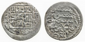 ILKHAN: Ahmad Tekudar, 1282-1284, AR dirham (2.47g), Tabriz, AH682, A-2140, ruler's name in Arabic & Uighur, lightly cleaned, VF.

Estimate: USD 60 ...