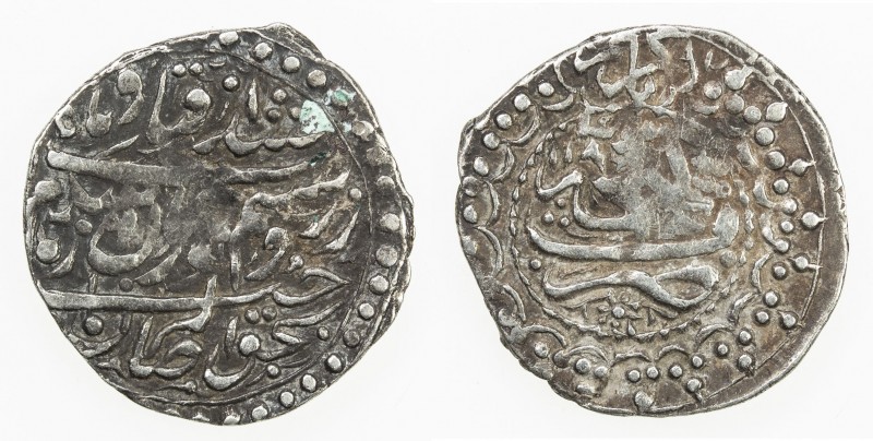 GANJA: Muhammad Hasan Khan, 1760-1780, AR ½ abbasi (1.83g), Ganja, AH1186, A-B29...