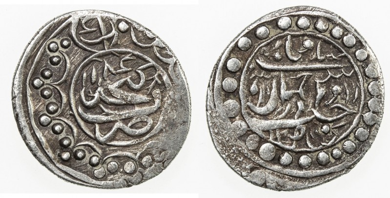 GANJA: Muhammad Hasan Khan, 1760-1780, AR ½ abbasi (3.07g), Ganja, AH1186, A-B29...