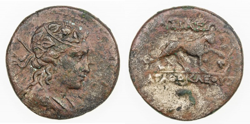 INDO-GREEK: Agathocles, ca. 190-180 BC, copper-nickel double unit (7.51g), Bop-5...