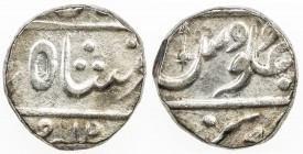 BARODA: Anonymous, late 18th century, AR rupee (11.39g), Jambusar, ND, Cr-5, mint symbol javelin in the "S" of jalus, last part of mint name clear (…u...