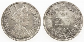 BARODA: Sayaji Rao III, 1875-1938, AR rupee, VS1949, KM-36, EF.

Estimate: USD 50 - 75