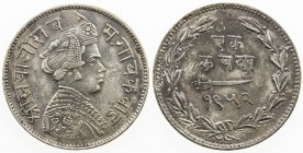 BARODA: Sayaji Rao III, 1875-1938, AR rupee, VS1952, Y-36a, iridescent toning, lovely EF to About Unc.

Estimate: USD 100 - 130