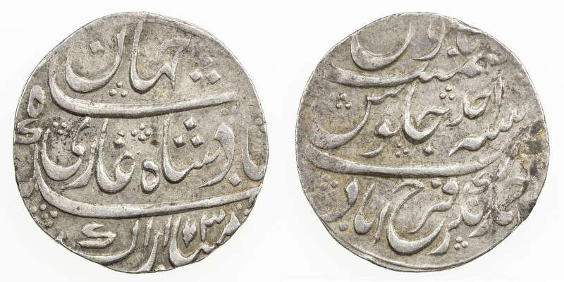 FARRUKHABAD: AR rupee (11.27g), Ahmadnagar Farrukhabad, AH1173 year one (ahad), ...