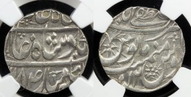 ROHILKHAND: AR rupee, Mustafabad, AH1184 year 12, KM-126.1, bold strike, NGC graded AU55. Mustafabad is today modern Rampur in the Indian state of Utt...
