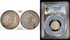 BRITISH INDIA: Victoria, Queen, 1837-1876, AR ¼ rupee, 1876(c), KM-470, S&W-5.34, PCGS graded AU58.

Estimate: USD 70 - 100