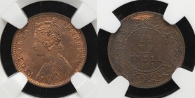 BRITISH INDIA: Victoria, Empress, 1876-1901, AE 1/12 anna, 1891(c), KM-483, lovely lustrous red obverse, NGC graded MS63 RB.

Estimate: USD 50 - 75