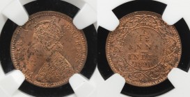 BRITISH INDIA: Victoria, Empress, 1876-1901, AE 1/12 anna, 1891(c), KM-483, lovely red luster, NGC graded MS63 RB.

Estimate: USD 50 - 75