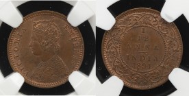 BRITISH INDIA: Victoria, Empress, 1876-1901, AE 1/12 anna, 1894(c), KM-483, NGC graded MS64 BR.

Estimate: USD 50 - 75