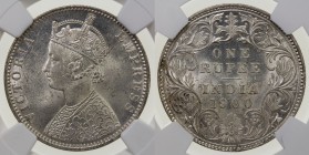 BRITISH INDIA: Victoria, Empress, 1876-1901, AR rupee, 1900-B, KM-492, nice luster, NGC graded MS63.

Estimate: USD 100 - 120