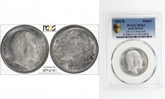 BRITISH INDIA: Edward VII, 1901-1910, AR rupee, 1904-B, KM-508, Prid-200, S&W 7.25, blast white luster, PCGS graded MS63.

Estimate: USD 60 - 70