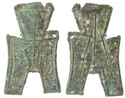 WARRING STATES: State of Zhao, 350-250 BC, AE spade money (5.52g), H-3.183, flat-handle square-foot spade money, an yang in archaic script, small natu...