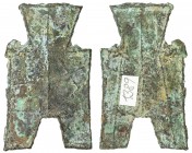 WARRING STATES: State of Liang, 350-250 BC, AE spade money (4.28g), H-3.209v, flat-handle square-foot spade money, feng or wang shi in archaic script,...