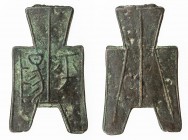 WARRING STATES: State of Liang, 350-250 BC, AE spade money (6.78g), H-3.355, flat-handle square-foot spade type, ping yang in archaic script, Fine to ...
