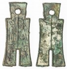 XIN: Wang Mang, 7-23 AD, AE 1000 cash (13.88g), H-9.29, da bu heng qian (large spade, [value] one thousand), part of the "Ten Spades" series cast from...