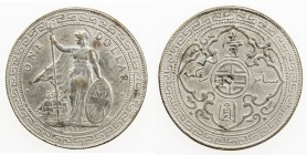 CHOPMARKED COINS: GREAT BRITAIN AR trade dollar, 1911-B, KM-Tn5, with two large Chinese merchant chopmarks, VF.

Estimate: USD 50 - 75