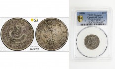 KIANGNAN: Kuang Hsu, 1875-1908, AR 20 cents, CD1901, Y-143a.7, L&M-245, "4.4" variety, with HAH, cleaned, PCGS graded EF details.

Estimate: USD 40 ...
