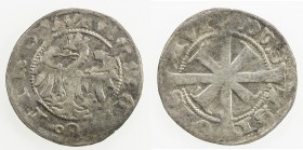 TIROL: Sigismund, count of Tyrol, 1446-1490, AR kreuzer (0.95g), Merano, [14]60, CNA-J45, Levinson IV-12, long cross pattée with short saltire, +SI-GI...