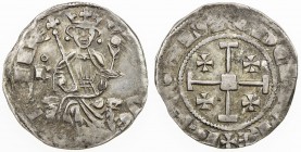 CRUSADERS: KINGDOM OF CYPRUS: Hugh IV de Lusignan, 1324-1359, AR gros (4.64g), ND, MPS-71, King enthroned facing holding orb and scepter, B with annul...