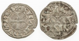 POITOU: Richard I Lionheart, 1189-1199, AR denier (0.96g), ND, Rob-3887var, variety with no annulet on obverse and ornament at bottom reverse turned t...