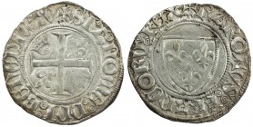 FRANCE: Charles VI, 1380-1422, AR guénar (2.97g), ND(1411), Rob-2981var, Duplessy-377c1, Rouen Mint issue, cross with lis and crowns in alternate angl...
