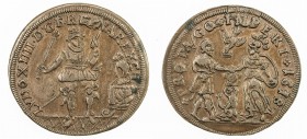 FRANCE: Louis XIII, 1610-1643, AE jeton (5.05g), 1618, Feuardent-12101, 28mm Nuremberg-made bronze jeton, Louis XIII standing facing holding scepter a...