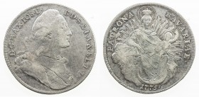 BAVARIA: Maximilian III Josef, 1745-1777, AR thaler, 1775, KM-519.1, Madonna and Child on reverse, light reverse adjustment marks, a bit of luster, VF...