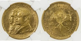 BRAZIL: Republic, 500 reis, 1922, KM-521.1, Independence Centennial-Dom Pedro and President Pessoa, very lustrous, NGC graded MS65.

Estimate: USD 5...
