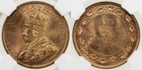 CANADA: George V, 1910-1936, AE cent, 1916, KM-21, Y-15, very nearly full red, NGC graded MS65 RB.

Estimate: USD 120 - 150