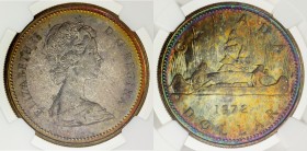 CANADA: Elizabeth II, 1952-, AR dollar, 1972, KM-64.2a, wonderful multicolored toning, a superb example! NGC graded Specimen 67*.

Estimate: USD 90 ...