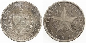 CUBA: Republic, AR 40 centavos, 1915, KM-14.3, light surface hairlines, lustrous, About Unc.

Estimate: USD 100 - 150