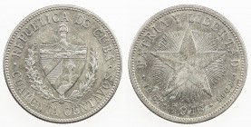 CUBA: First Republic, AR 40 centavos, 1916, KM-14.3, central star design, EF.

Estimate: USD 90 - 120