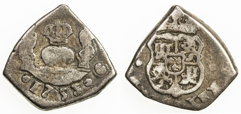 GUATEMALA: Fernando VI, 1746-1759, AR real (3.24g), 1753, KM-9, assayer J, cob i...