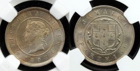 JAMAICA: Victoria, 1837-1901, farthing, 1897, KM-15, copper-nickel, NGC graded MS65.

Estimate: USD 75 - 100