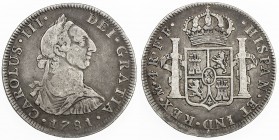 MEXICO: Carlos III, 1759-1788, AR 4 reales, 1781-Mo, KM-97.2, assayer FF, Fine.

Estimate: USD 65 - 85