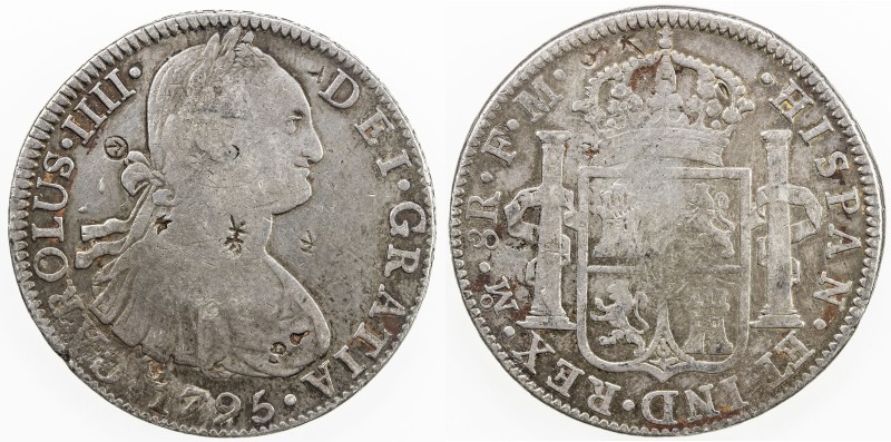 MEXICO: Carlos IV, 1788-1808, AR 8 reales, 1795-Mo, KM-109, assayer FM, several ...