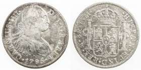MEXICO: Carlos IV, 1788-1808, AR 8 reales, 1796-Mo, KM-109, Yonaka-M8-96, assayer FM, a few small merchant chopmarks, light peripheral tone, VF to EF....