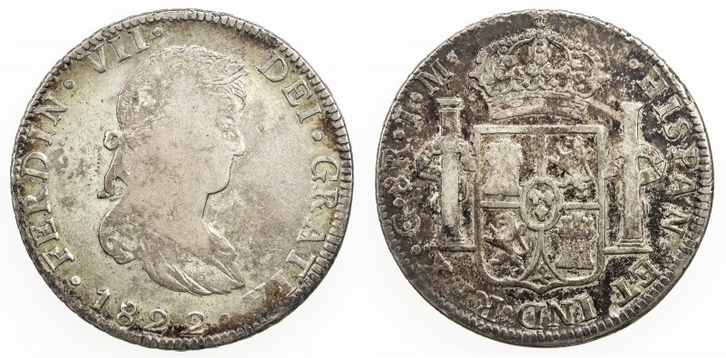 WORLDWIDE: Fernando VII, 1812-1822, AR 8 reales, Guanajuato, 1822-Go, KM-111.4, ...