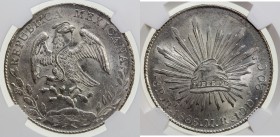 MEXICO: Republic, AR 8 reales, 1888-Pi, KM-377.12, assayer MR, well struck, NGC graded MS62.

Estimate: USD 90 - 110