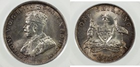 AUSTRALIA: George V, 1910-1936, AR shilling, 1918-M, KM-26, light smoky toning, fully lustrous, PCGS graded MS63.

Estimate: USD 100 - 150