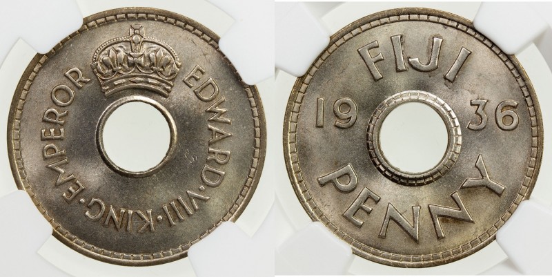 FIJI: Republic, penny, 1936, KM-6, one-year type of Edward VIII, bright luster, ...