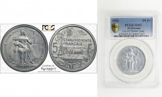 FRENCH OCEANIA: 5 francs, 1952, KM-PE4, Lec-22, Piedfort (piéfort) ESSAI, mintage of only 104, PCGS graded Specimen 65, R. 

Estimate: USD 50 - 75