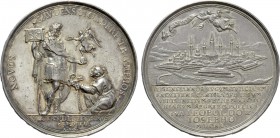 RÖMISCH-DEUTSCHES REICH. Habsburg. Leopold I (1657-1705). Auf die Einnahme von Kanischa / Nagykanizsa. Silbermedaille (1690) von P. H. Müller
