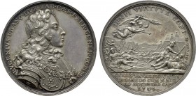 RÖMISCH-DEUTSCHES REICH. Habsburg. Leopold I (1657-1705). Auf Prinz Eugen von Savoyen und die Schlacht bei Höchstädt. Silbermedaille (1704) von P. H. ...