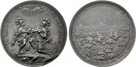 RÖMISCH-DEUTSCHES REICH. Habsburg. Leopold I (1657-1705). Auf die Schlacht bei Höchstädt. Silbermedaille (1704) von G. F. Nürnberger