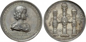 RÖMISCH-DEUTSCHES REICH. Habsburg. Joseph I (1705-1711). Auf seine Krönung zum ungarischen König in Pressburg. Silbermedaille (1687) von M. Brunner
