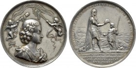 RÖMISCH-DEUTSCHES REICH. Habsburg. Joseph I (1705-1711). Auf seine Krönung zum ungarischen König in Pressburg / Bratislava. Silbermedaille (1687) von ...