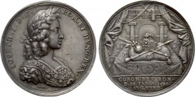 RÖMISCH-DEUTSCHES REICH. Habsburg. Joseph I (1705-1711). Auf seine Krönung zum römisch-deutschen König in Augsburg. Silbermedaille (1690) von G. Hauts...