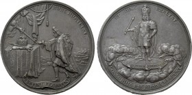 RÖMISCH-DEUTSCHES REICH. Habsburg. Joseph I (1705-1711). Auf seine Krönung zum römisch-deutschen König in Augsburg. Silbermedaille (1690) von M. Brunn...